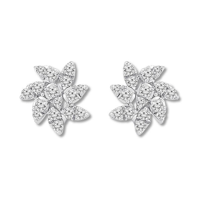 Diamond Earrings 1/3 ct tw Round-cut 10K White Gold