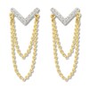Diamond Chevron Chain Earrings 1/10 ct tw 10K Yellow Gold