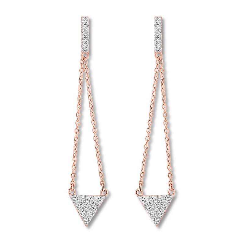Diamond Geometric Dangle Earrings 1/4 ct tw 10K Rose Gold