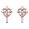 Thumbnail Image 0 of Diamond Cross Heart Earrings 1/20 ct tw 10K Two-Tone Gold
