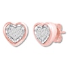 Thumbnail Image 0 of Diamond Heart Earrings 1/15 ct tw Round-cut 10K Two-Tone Gold