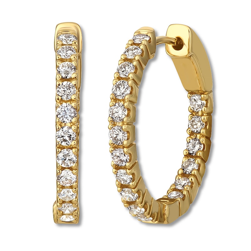 Main Image 1 of Le Vian Nude Diamond Hoop Earrings 1 ct tw 14K Honey Gold