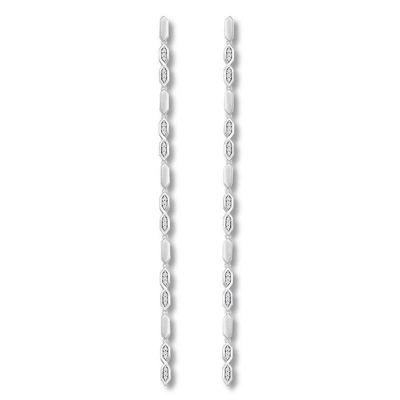 Geometric Drop Earrings 1/4 ct tw Diamonds Sterling Silver