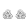 Thumbnail Image 1 of Diamond Knot Earrings 1/15 ct tw Round-cut Sterling Silver