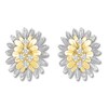 Thumbnail Image 1 of Diamond Floral Earrings 1/15 ct tw Sterling Silver & 10K Yellow Gold