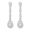 Thumbnail Image 1 of Diamond Teardrop Earrings 3/8 ct tw Round-cut Sterling Silver