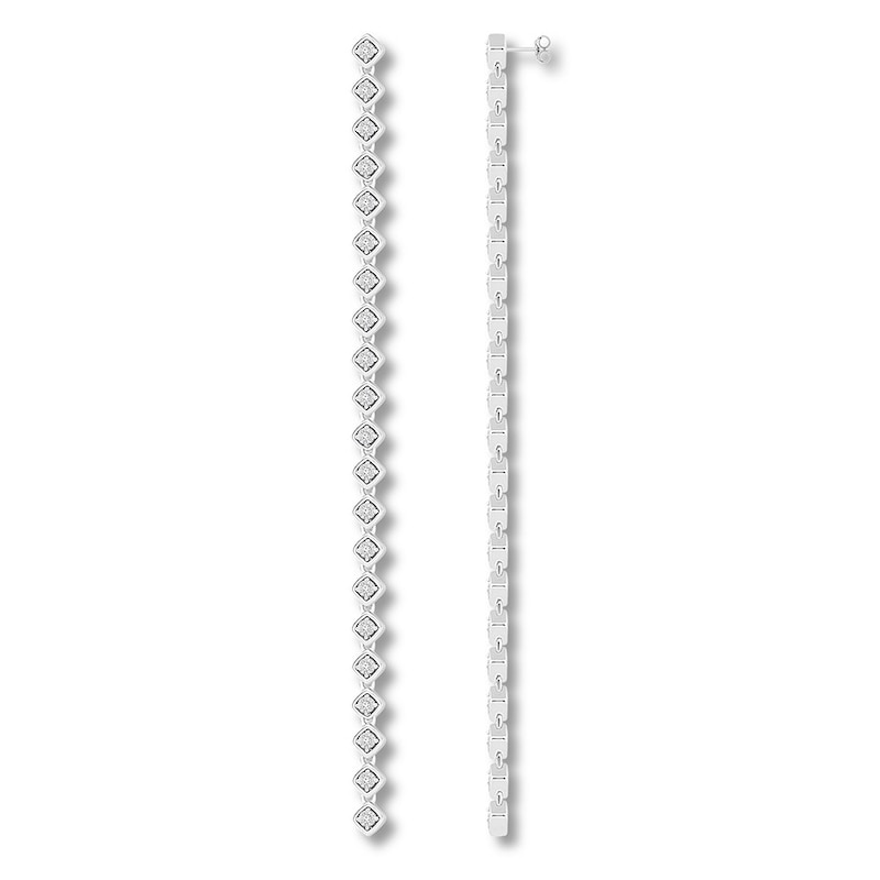 Main Image 1 of Diamond Line Earrings 1/8 Carat tw Sterling Silver