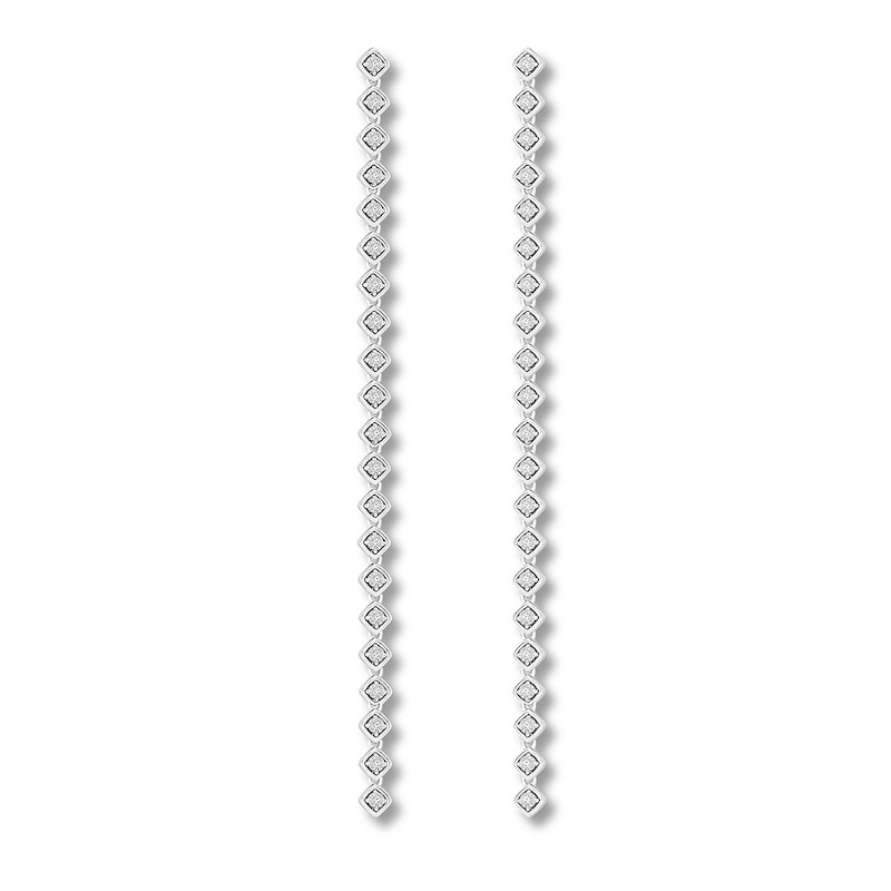 Diamond Line Earrings 1/8 Carat tw Sterling Silver