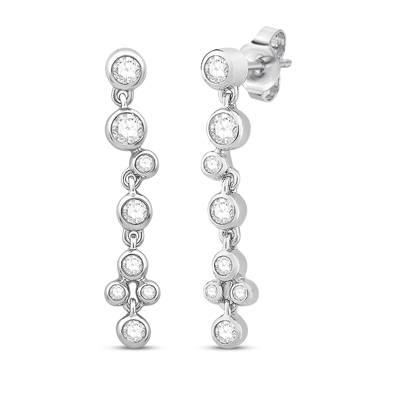 Diamond Earrings 1/3 ct tw Round-cut/Bezel-set 10K White Gold