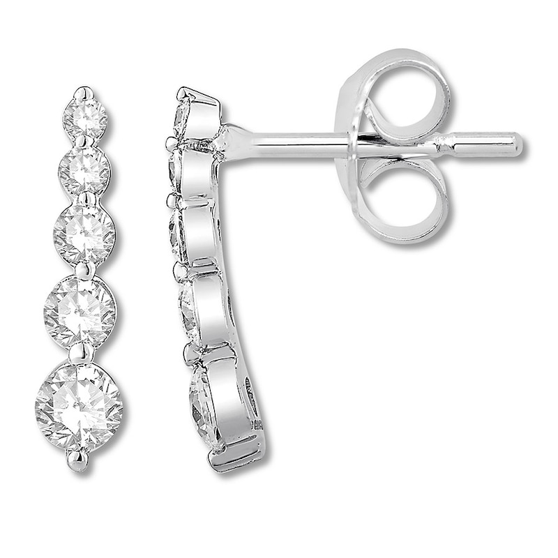 Diamond Earrings 1/2 ct tw Round-cut 10K White Gold