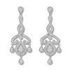 Diamond Chandelier Earrings 1/2 ct tw Round-cut Sterling Silver