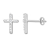 Thumbnail Image 0 of Diamond Cross Earrings 1/20 ct tw Round-cut 10K White Gold