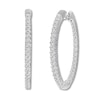Thumbnail Image 1 of Diamond Hoop Earrings 1-1/2 ct tw Round-cut 14K White Gold