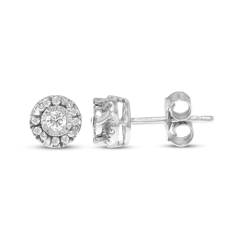 Main Image 1 of Diamond Earrings 1/4 ct tw Round-cut 10K White Gold