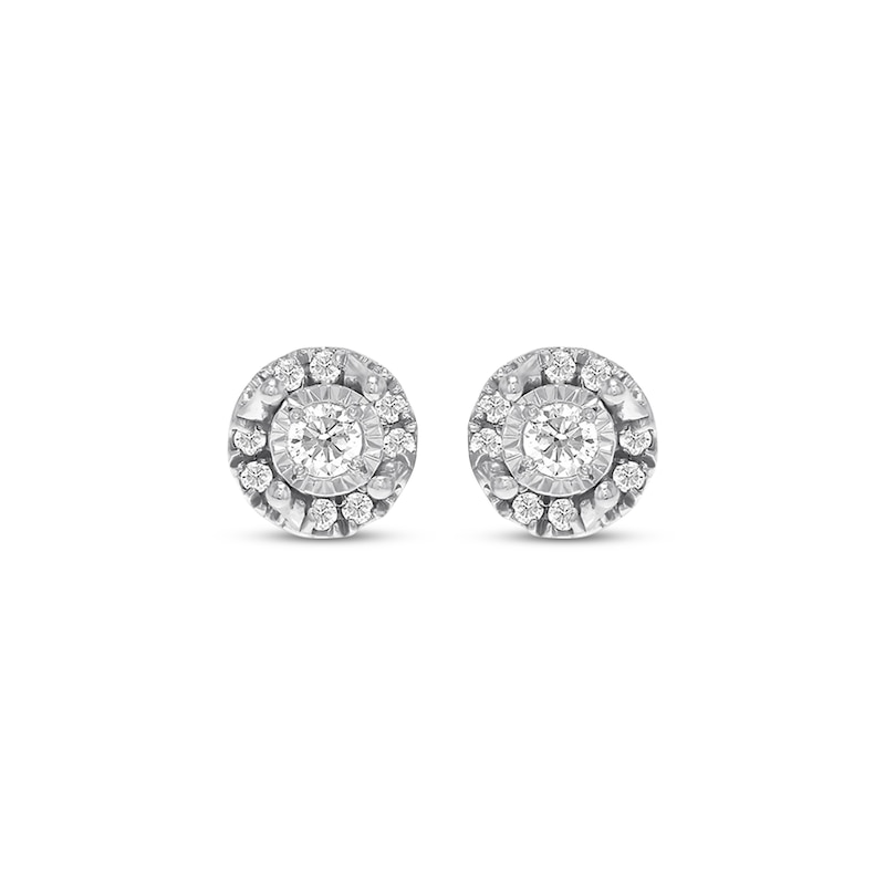 Main Image 2 of Diamond Earrings 1/4 ct tw Round-cut 10K White Gold