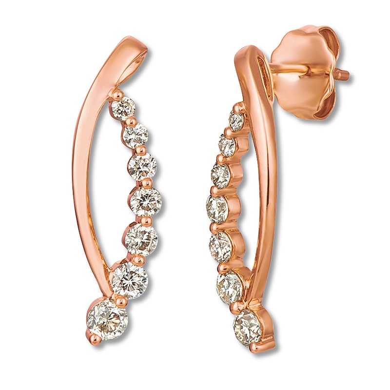 Le Vian Nude Diamond Earrings 1/2 ct tw 14K Strawberry Gold