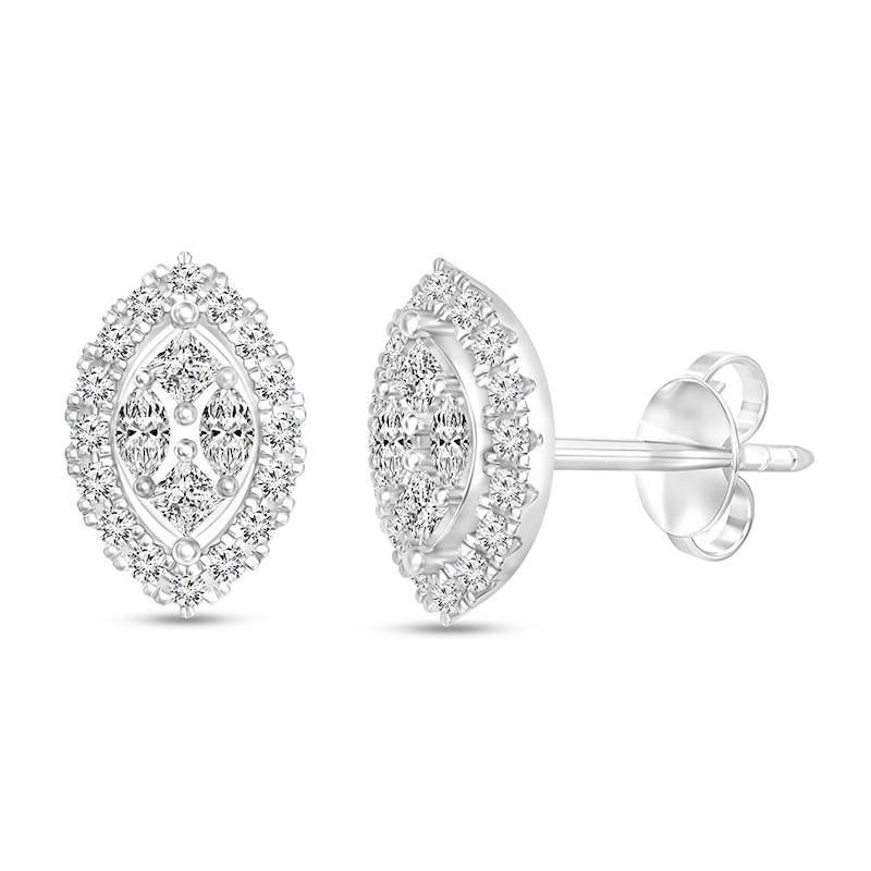 Diamond Earrings 1/2 ct tw 14K White Gold