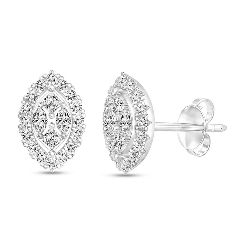 Main Image 1 of Diamond Earrings 1/2 ct tw 14K White Gold