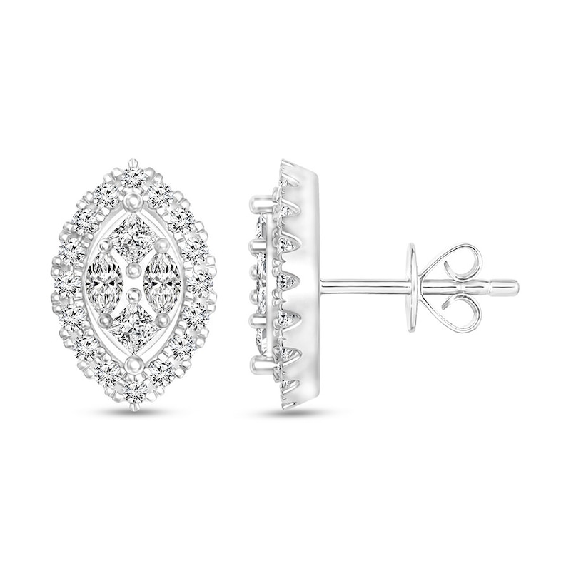 Diamond Earrings 1/2 ct tw 14K White Gold