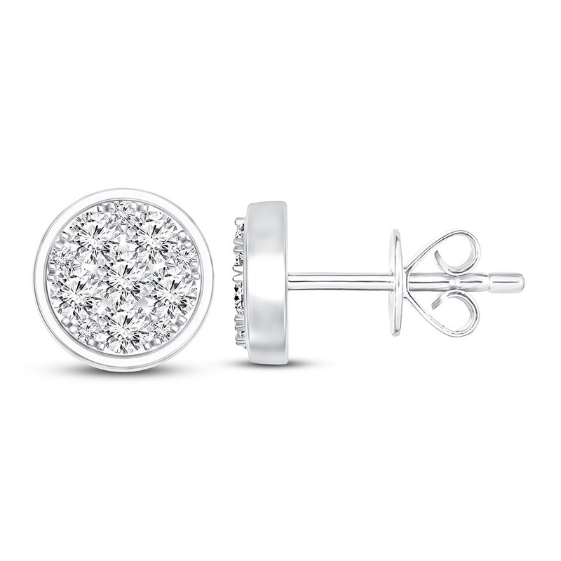 Diamond Earrings 1/2 ct tw Round-cut 14K White Gold