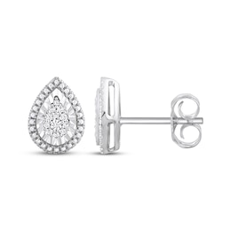 Diamond Teardrop Earrings 1/10 ct tw Sterling Silver