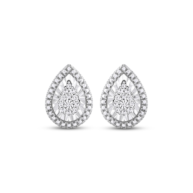 Diamond Teardrop Earrings 1/10 ct tw Sterling Silver