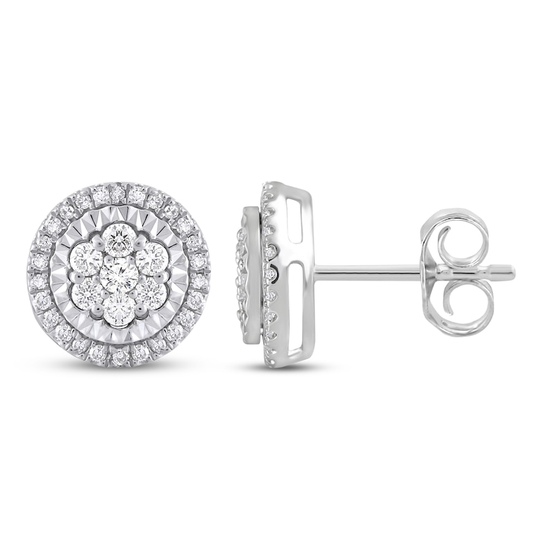 Diamond Stud Earrings 1/2 ct tw Sterling Silver