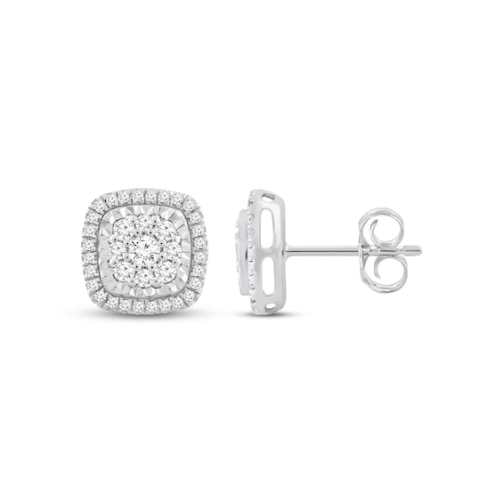Diamond Stud Earrings 1/2 ct tw Sterling Silver