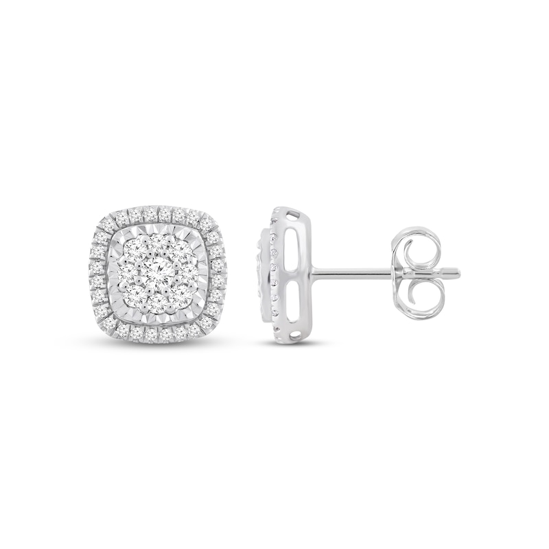 Diamond Stud Earrings 1/2 ct tw Sterling Silver