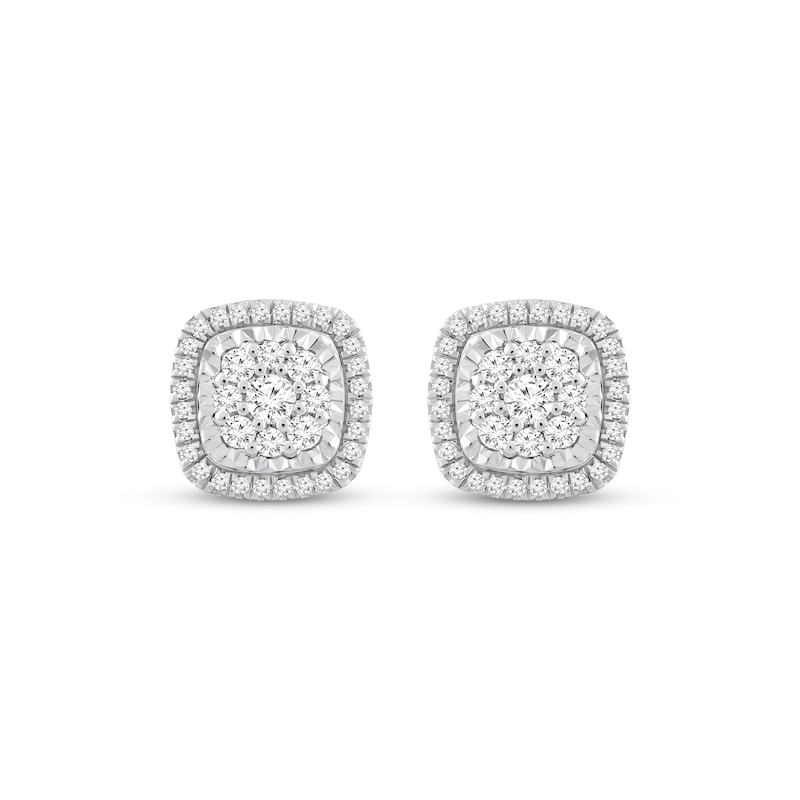 Diamond Stud Earrings 1/2 ct tw Sterling Silver