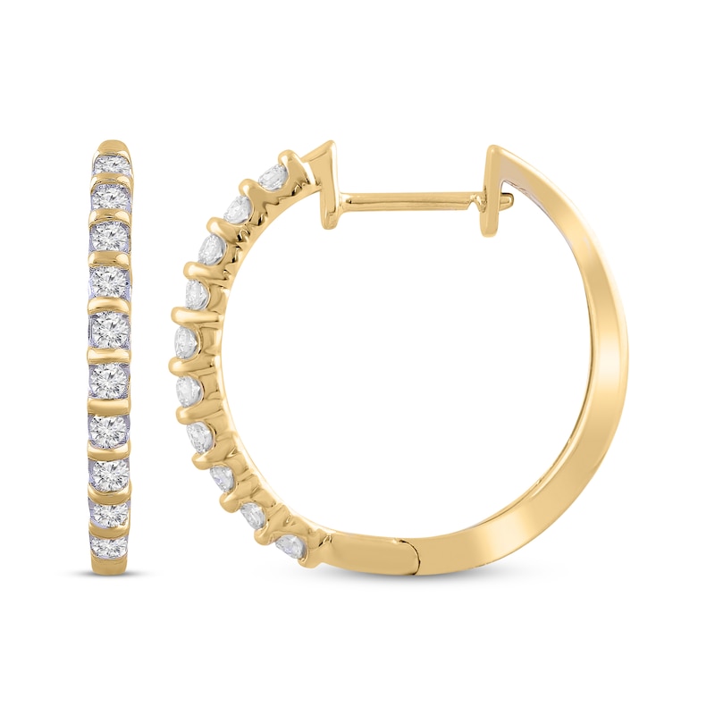 Diamond Hoop Earrings 1/4 ct tw 10K Yellow Gold