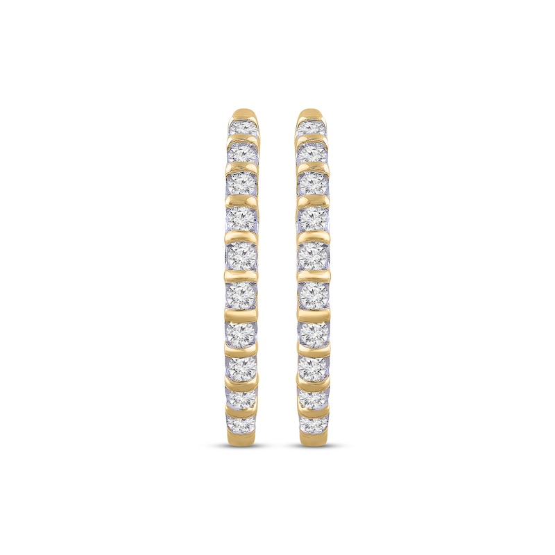 Diamond Hoop Earrings 1/4 ct tw 10K Yellow Gold