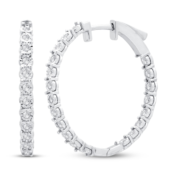 Diamond Hoop Earrings 1/2 ct tw Sterling Silver | Kay