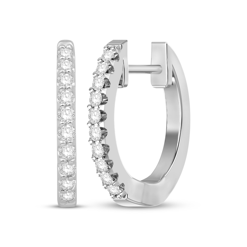 Diamond Hoop Earrings 1/6 ct tw 10K White Gold