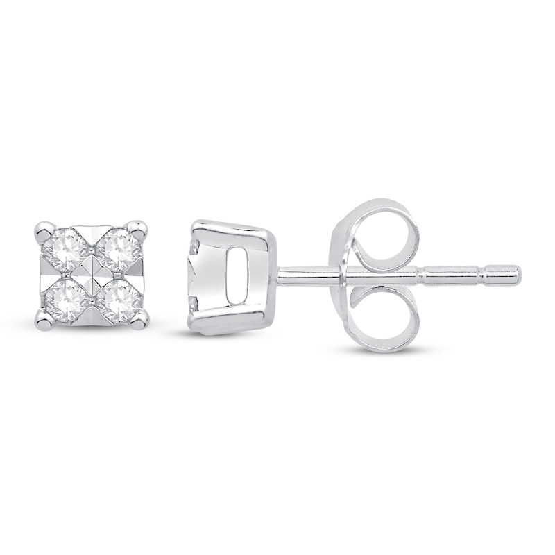 Main Image 1 of Diamond Stud Earrings 1/8 ct tw 10K White Gold