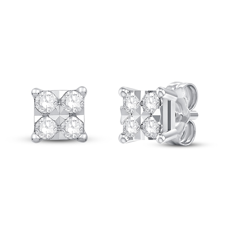 Main Image 2 of Diamond Stud Earrings 1/4 ct tw 10K White Gold