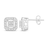Thumbnail Image 0 of Diamond Stud Earrings 1/4 ct tw Round & Princess-cut 10K White Gold