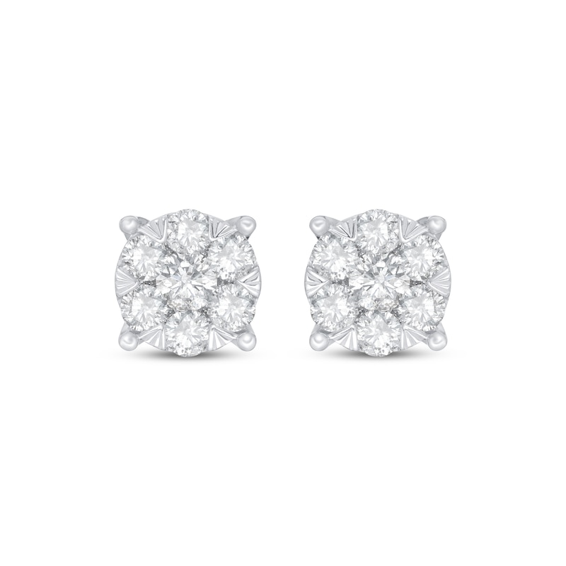 Diamond Fashion Stud Earrings 1 1/2 ct tw 10K White Gold