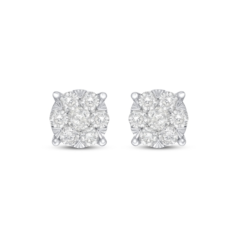 Diamond Fashion Stud Earrings 1 ct tw 10K White Gold