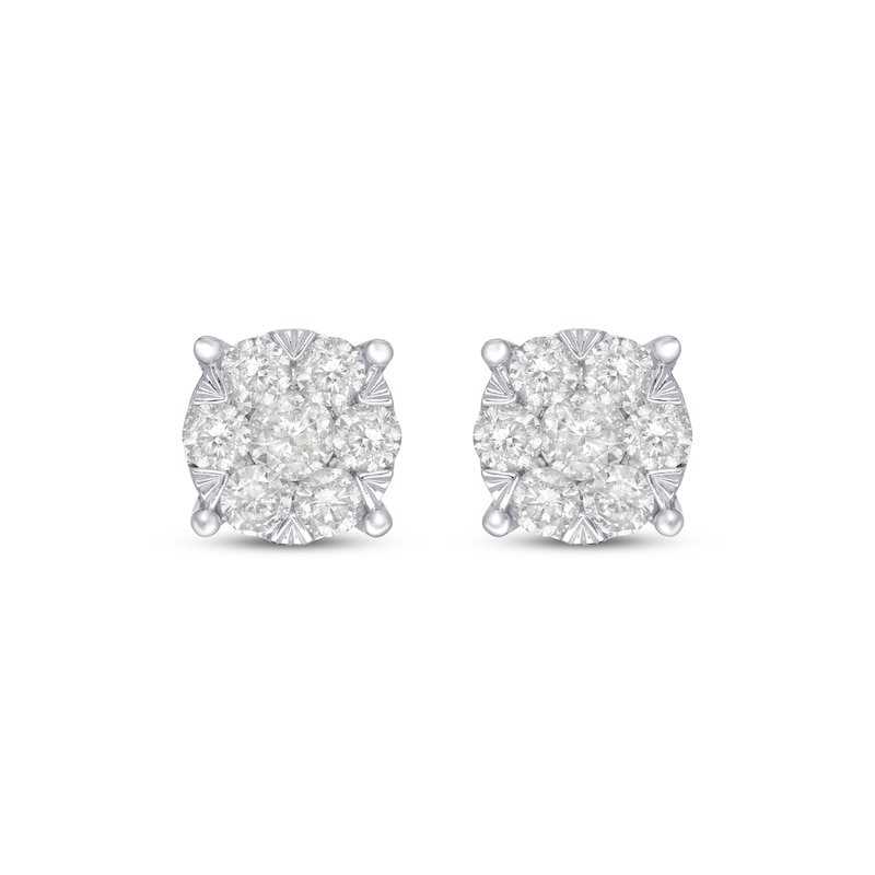 Main Image 2 of Diamond Fashion Stud Earrings 1 ct tw 10K White Gold