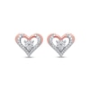 Thumbnail Image 2 of Diamond Stud Heart Earrings 1/10 ct tw 10K Rose Gold