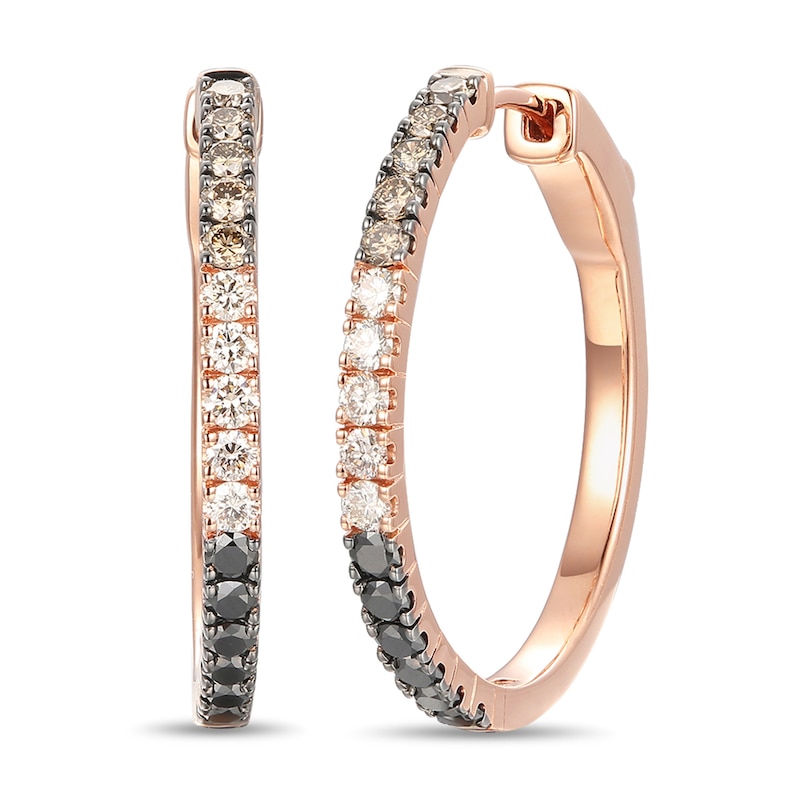 Main Image 1 of Le Vian Diamond Hoop Earrings 1 ct tw 14K Strawberry Gold