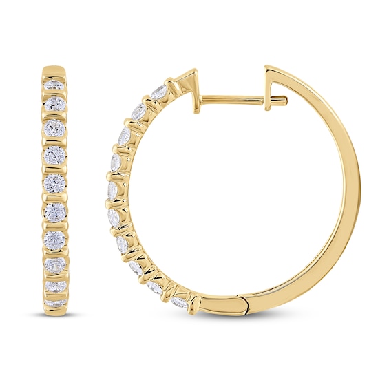 Kay Diamond Hoop Earrings 1/2 ct tw 10K Yellow Gold