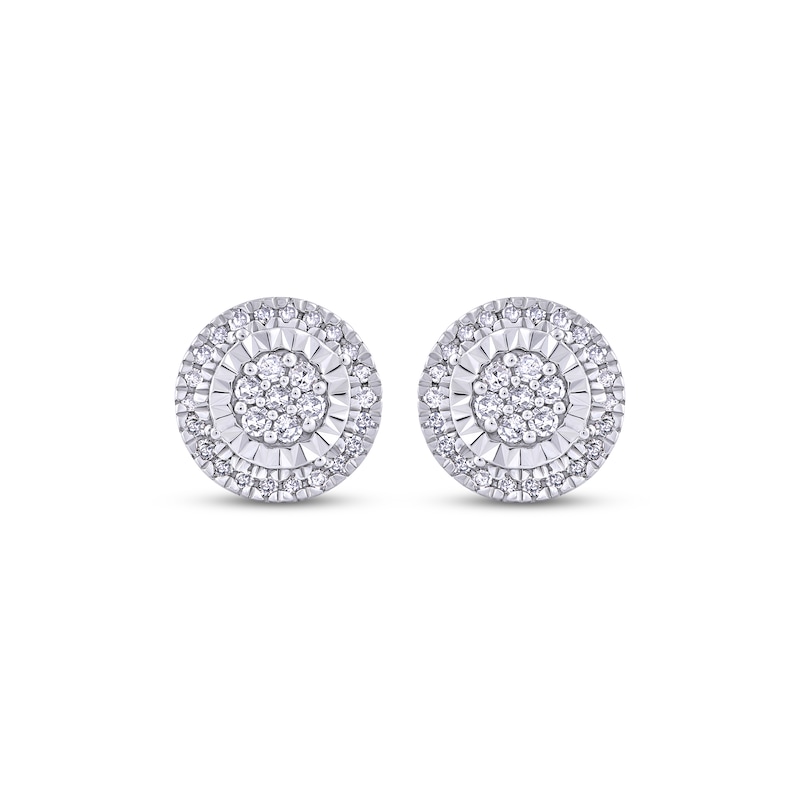 Fifth and Fine 1/4ct Women Round Diamond Stud Earrings Set in Sterling Silver