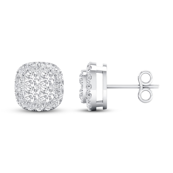 Lab-Created Diamond Earrings 1 ct tw 14K White Gold | Kay