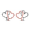 Joining Hearts Diamond Earrings 1/4 ct tw 10K Rose Gold Sterling Silver