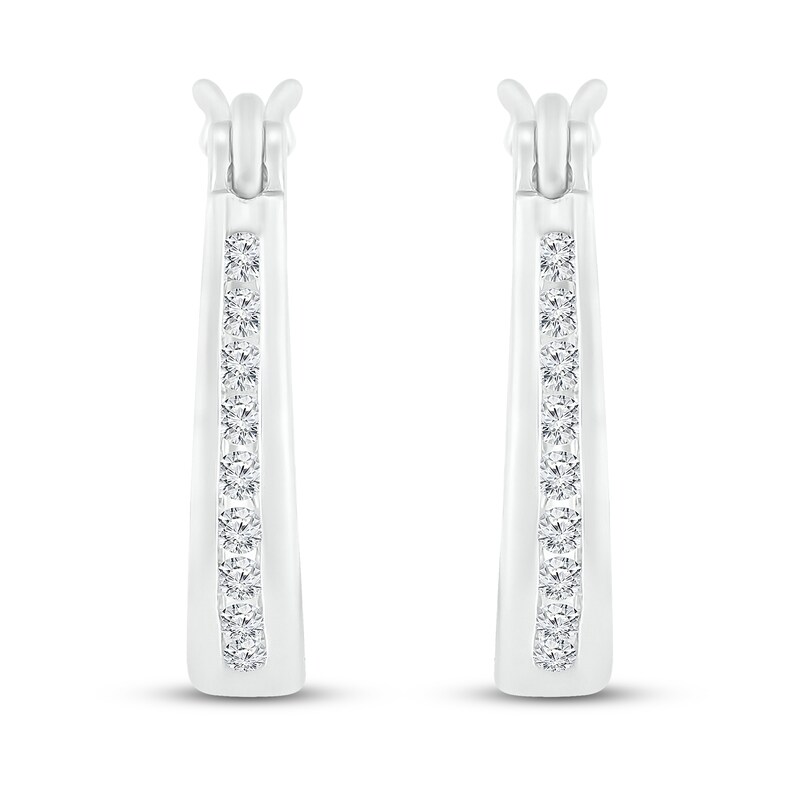 Diamond Hoop Earrings 1 ct tw 10K White Gold