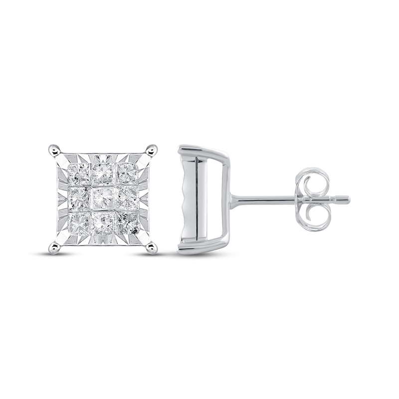 Main Image 1 of Diamond Stud Earrings 3/4 ct tw 10K White Gold