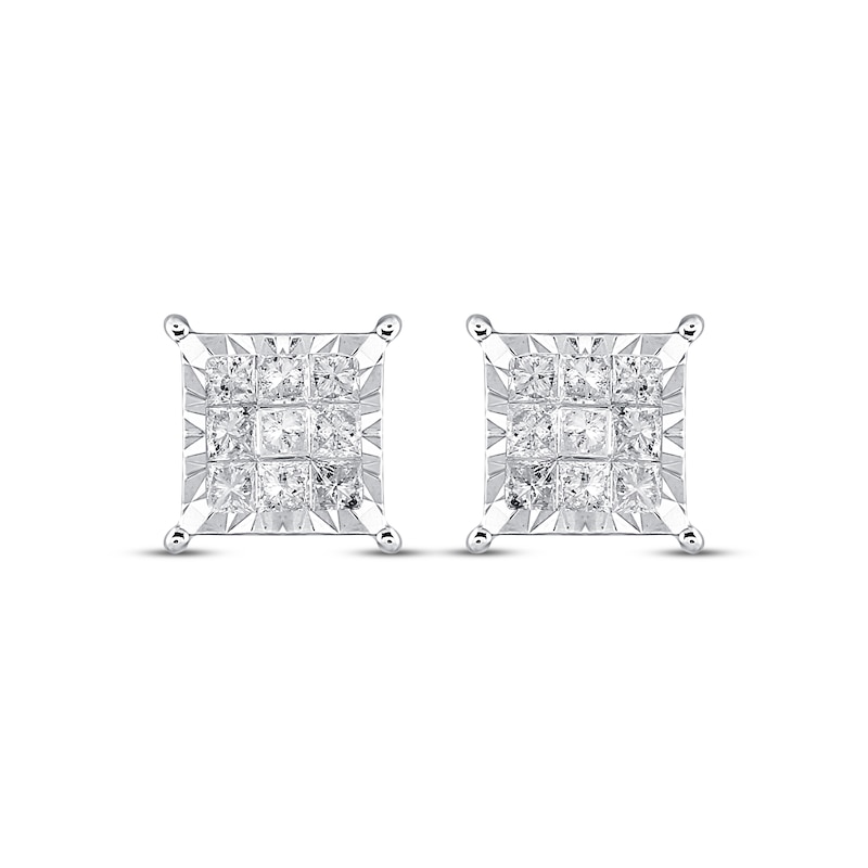 Main Image 2 of Diamond Stud Earrings 3/4 ct tw 10K White Gold