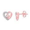 Thumbnail Image 0 of Diamond Heart Earrings 1/5 ct tw Round-cut 10K Rose Gold